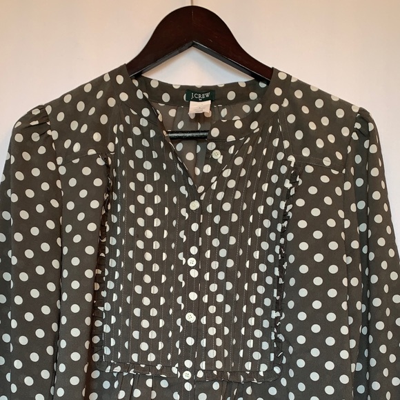 J Crew grey polka dot size 6 blouse - Picture 4 of 8